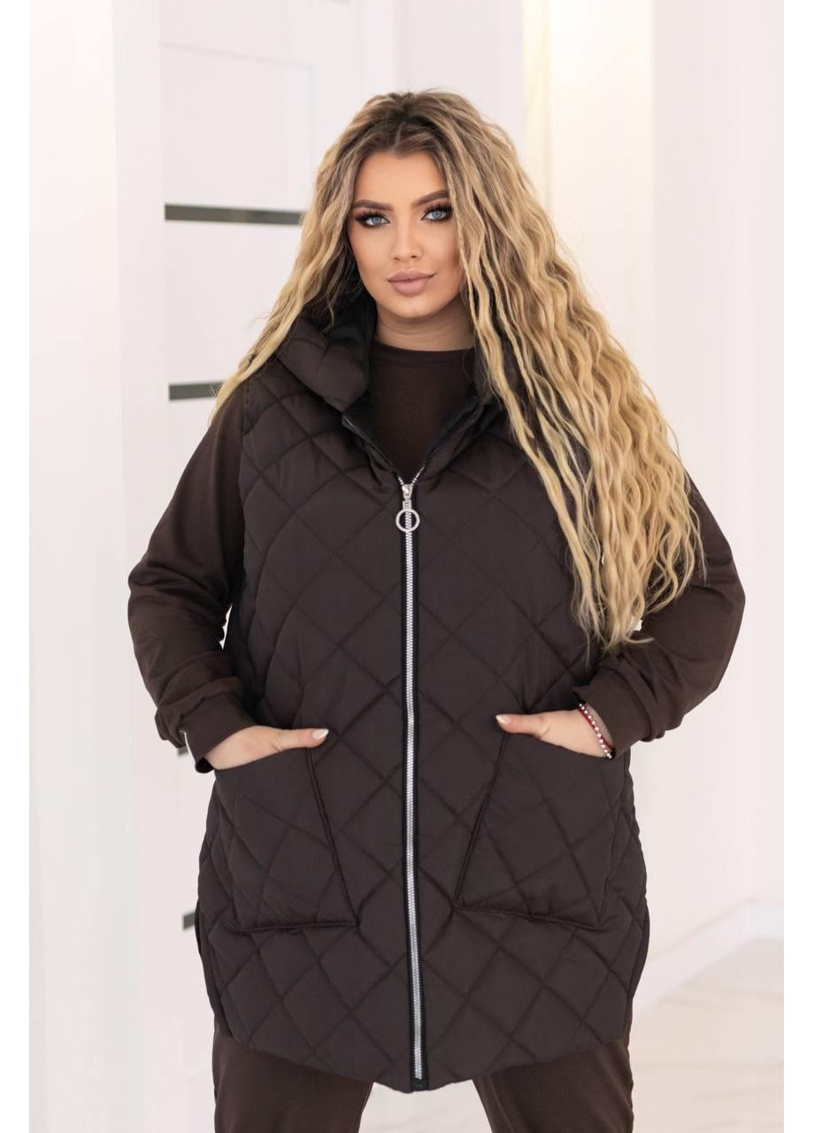 Жіночий осінній спортивний костюм трійка великого розміру БАТАЛ з жилеткою No Brand (365728796)