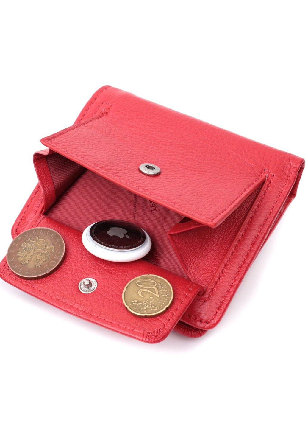 Вертикальний гаманець для яскравих жінок із натуральної шкіри 22702 Червоний st leather (297993010)