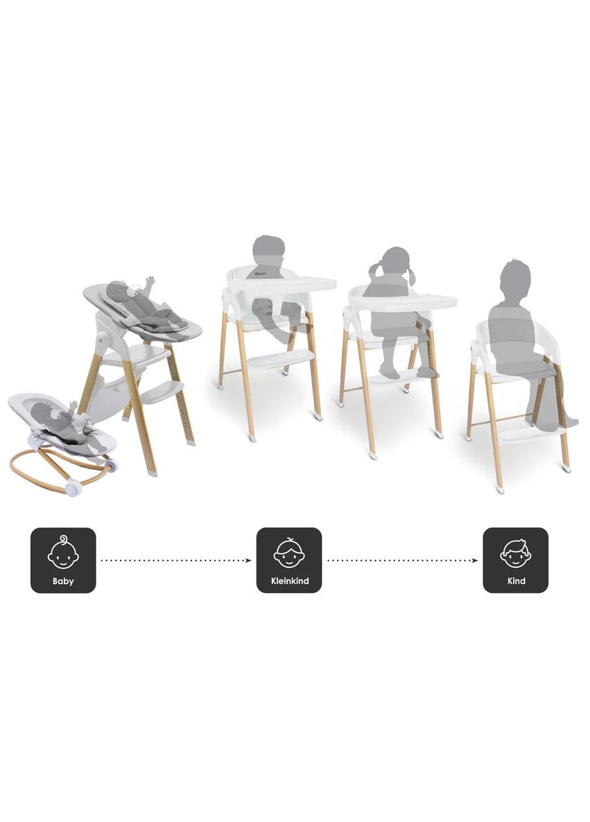 Стульчик для кормления Levels 5 в 1, белый () BabyGO 51011 (331789989)