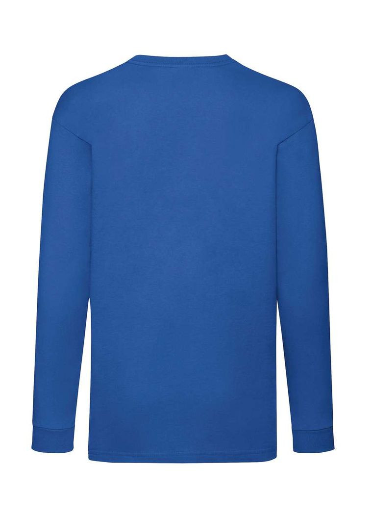 Синий демисезонный повседневный, кэжуал лонгслив Fruit of the Loom однотонный