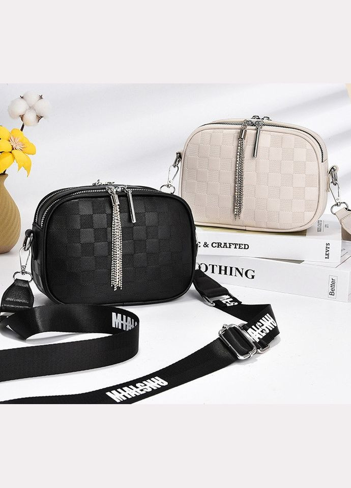 Клатч мини сумка на плечо в клеточку из экокожи черная (sku_1257) No Brand (330575812)