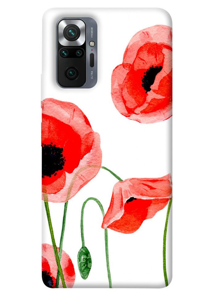 Чохол з принтом для Xiaomi Redmi Note 10 Pro Max для Ксяомі, ксіомі редмі ноте 10 про макс Акварельні маки No Brand (339678166)