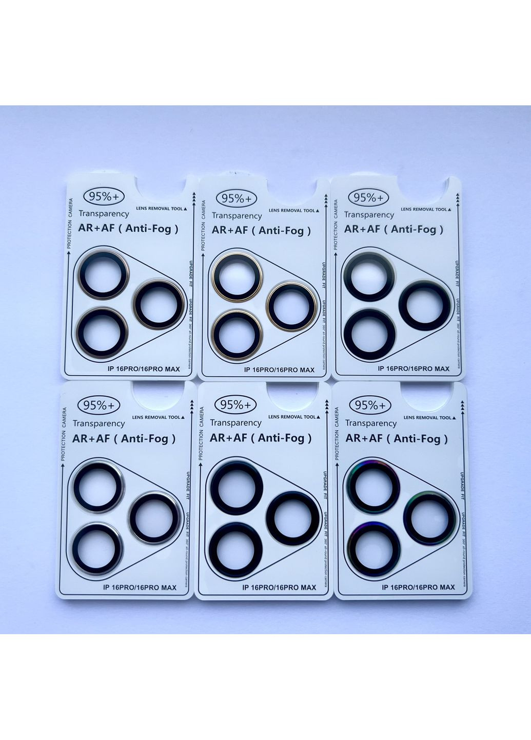 Лінзи на камеру для 16 PRO MAX захисне скло AR + AF айфон комплект 3 шт camera lens Gold No Brand (369137184)