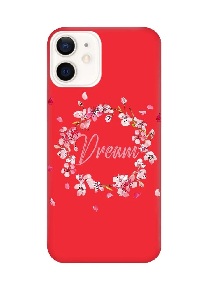 Матовий червоний чохол на Apple iPhone 12 / 12 Pro (6.1):: Віночок з сакури (принт 284) Creative (360665052)