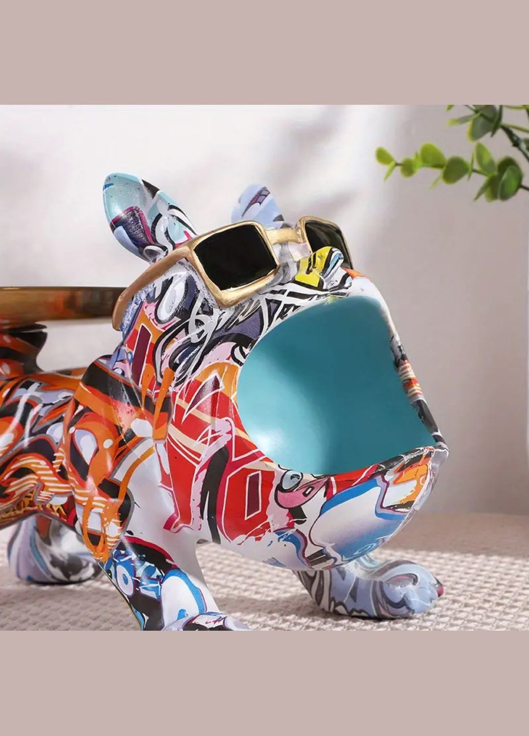 Стильная скульптура бульдога в стиле граффити — органайзер для хранения разных вещей и мелочей No Brand (306433258)