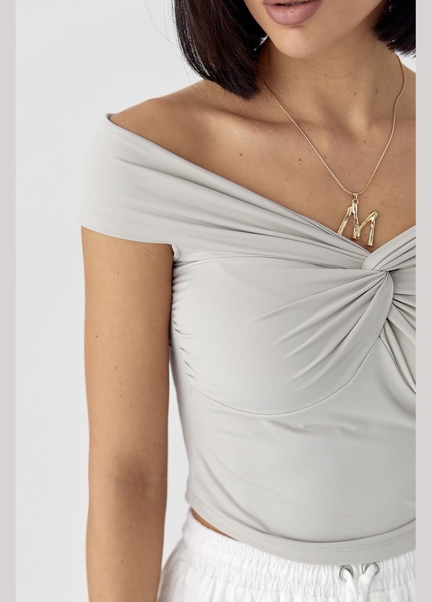 Еластичний топ із переплетенням Lurex — 327088235