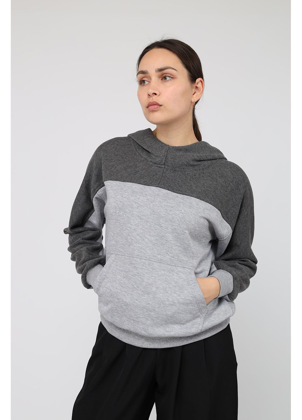 Худи женское цвет серый CB-00287137 Yuki (370268898)