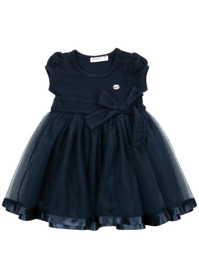 Тёмно-синее платье с фатиновой юбкой (14251-104g-blue) Breeze (300624953)