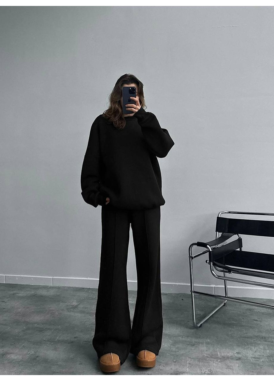 Теплий оверсайз костюм трьохнитка на флісі,кофта та штани Україна (362750199)