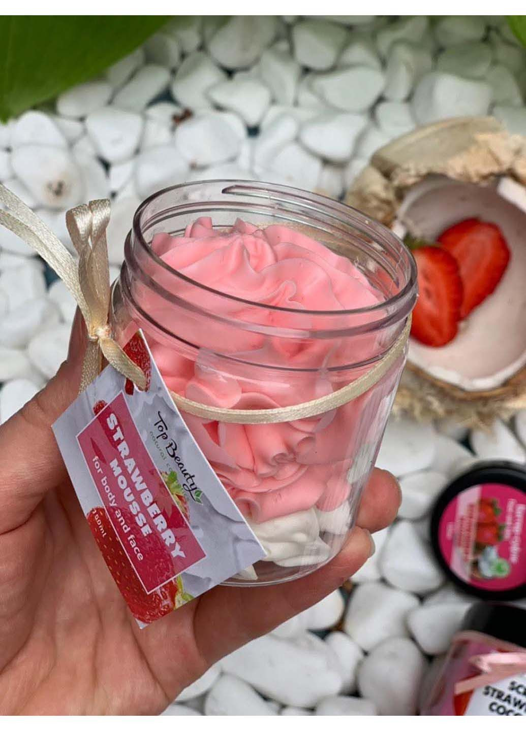 Top Beauty Баттер-суфле для обличчя та тіла 150 мл Strawberry Mousse — Крем, Україна (299337569)