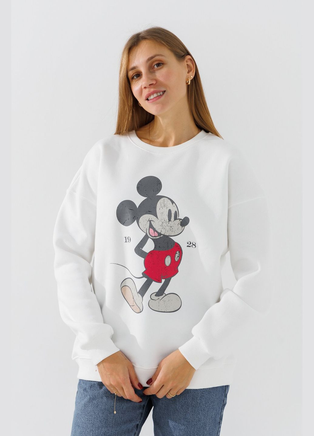 Молочний cвітшот з візерунком жіночий onme-32 shop (2000990842381) On me (315988525)