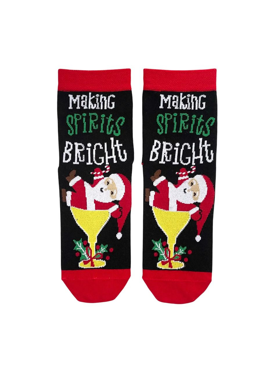 Білі новорічні шкарпетки з індійської бавовни "making spirits bright" 213103 moi FAINI (315493426)