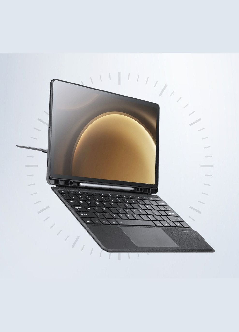 Чохол клавіатура Bluetooth 5.0 Keyboard для Samsung Galaxy Tab S9 FE Plus X610/X616B 12.4'' з Dux Ducis (324234635)