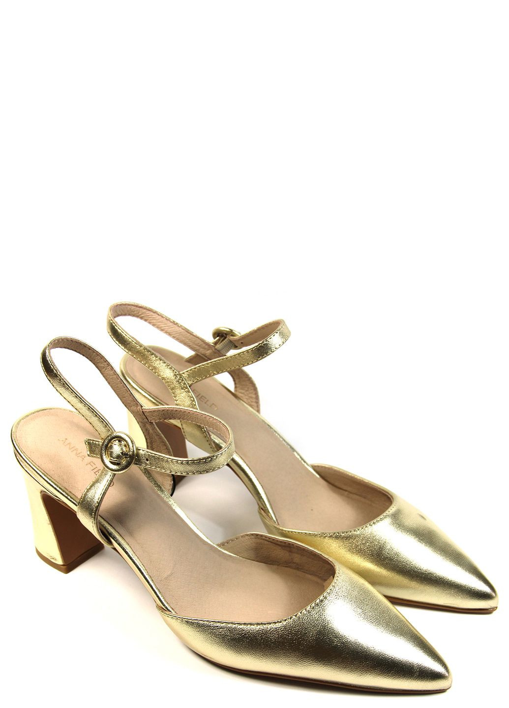 Золотые женские босоножки Anna Field с ремешком