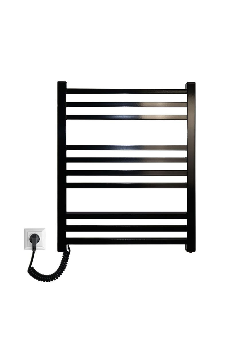 Рушникосушарка електрична з кнопкою Чорний глянець 590*490 Carino LORENZO (367604530)
