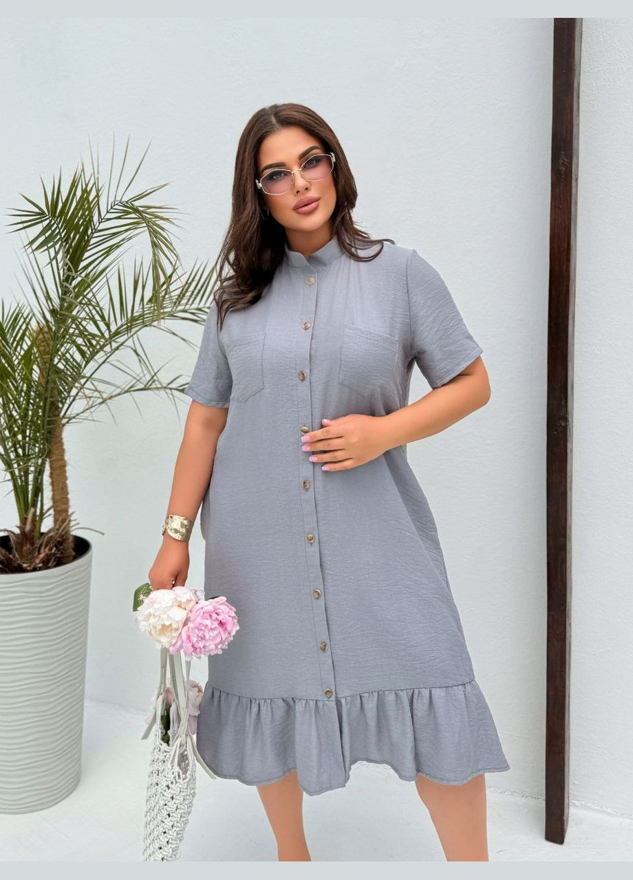 Серое повседневный платье женское Україна однотонное