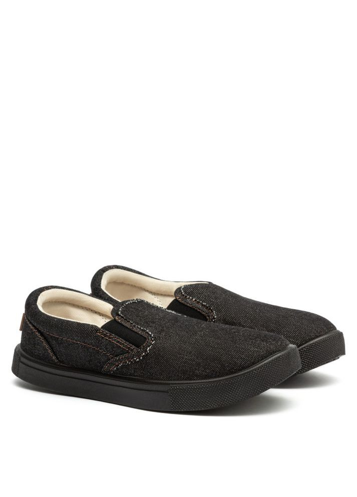 Сліпони унісекс BOSTON чорні на чорній підошві котон Oldcom SB (253916325)