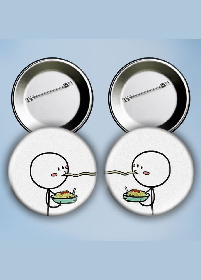 Значки на булавке набор 2 шт Спагетти металлические на шпильке 56 мм No Brand (303108033)