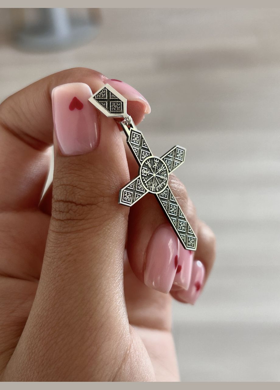 Хрестик срібло 925 проби Вегвізир з компасом No Brand (328599318)