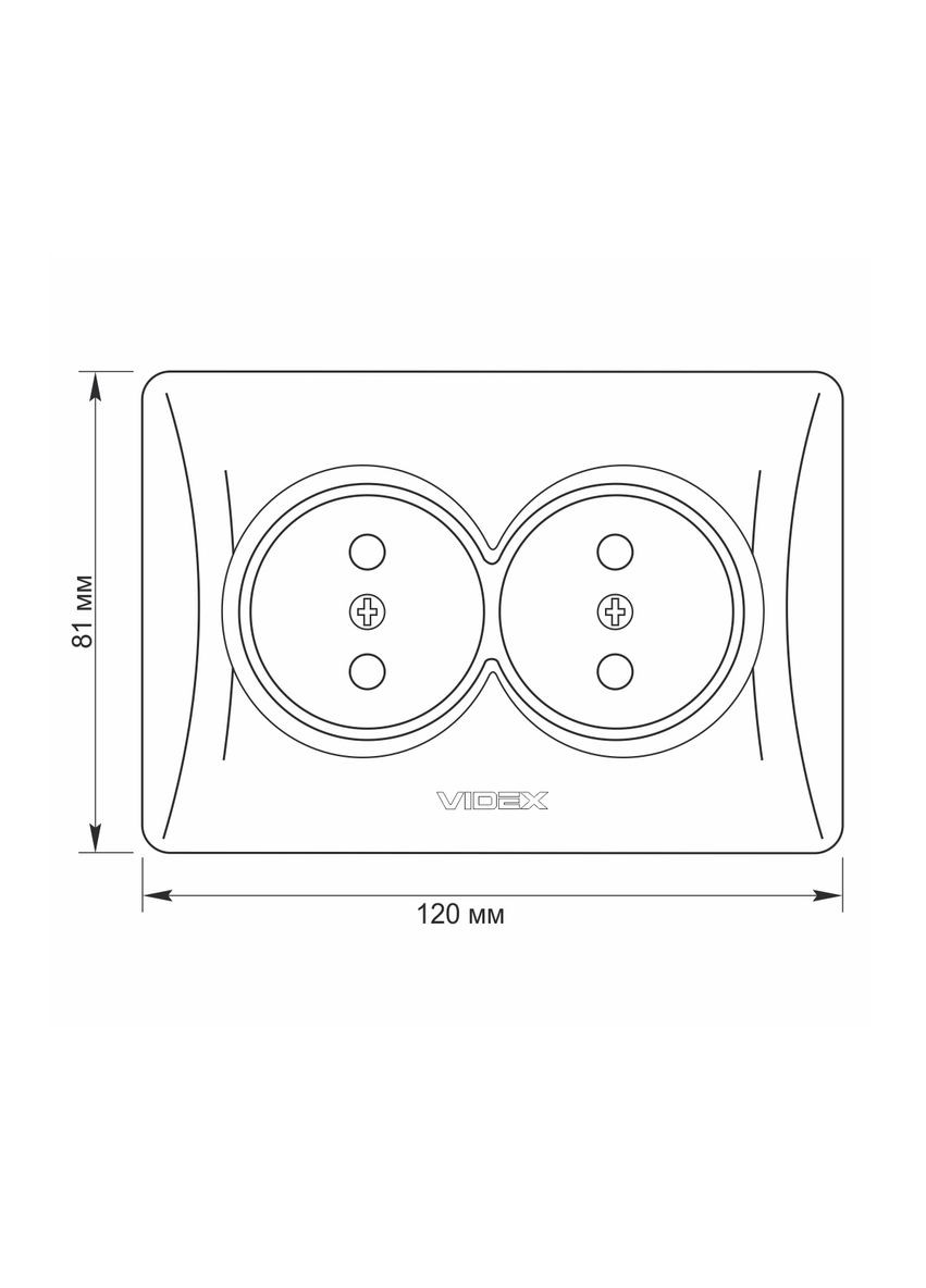 Подвійна розетка з підвищеною вогнетривкістю BINERA VF-BNSK2-W біла Videx (282312718)