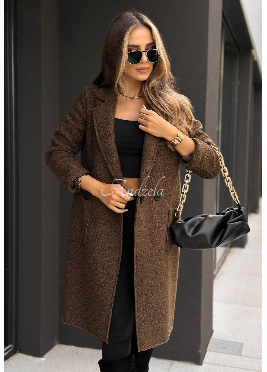 Бежевое демисезонное Женское пальто в стильном базовом дизайне No Brand