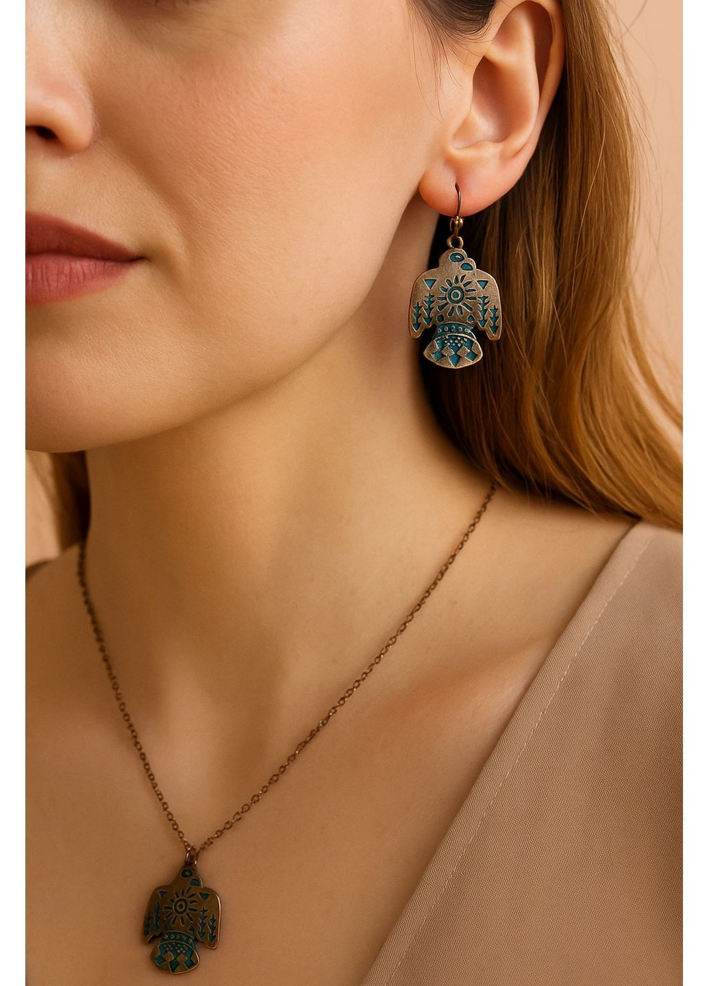 Набор винтажные птицы серьги подвеска. No Brand (365251259)