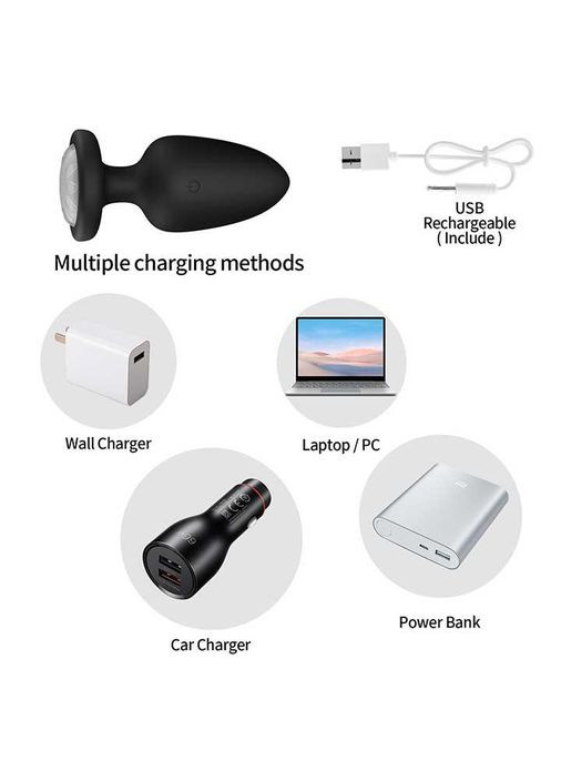 Светящаяся анальная пробка с вибрацией 10X Light Up Rechargeable Anal Plug - 9,8*4,4 см – Анальные игрушки No Brand (370611842)