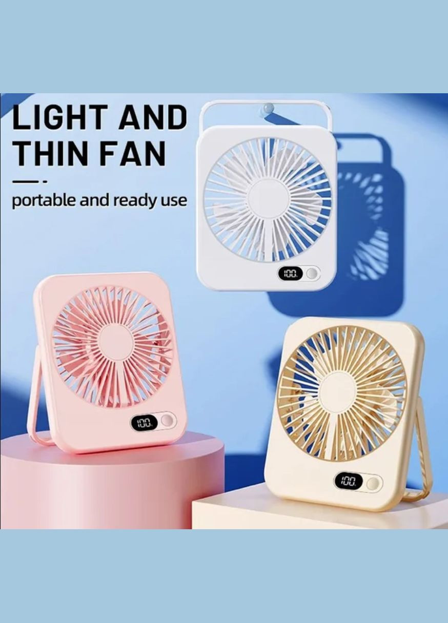 Вентилятор настольный аккумуляторный USB с дисплеем, портативный бездротовой Hofmy Po Fanu (351563220)