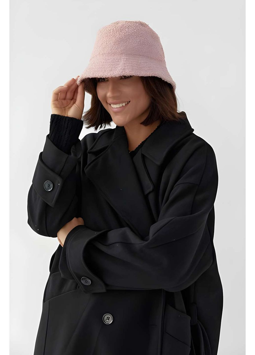 Жіноча утеплена панама баранець, букле, тепла, весна, осінь, зима, демісезон No Brand (362347831)