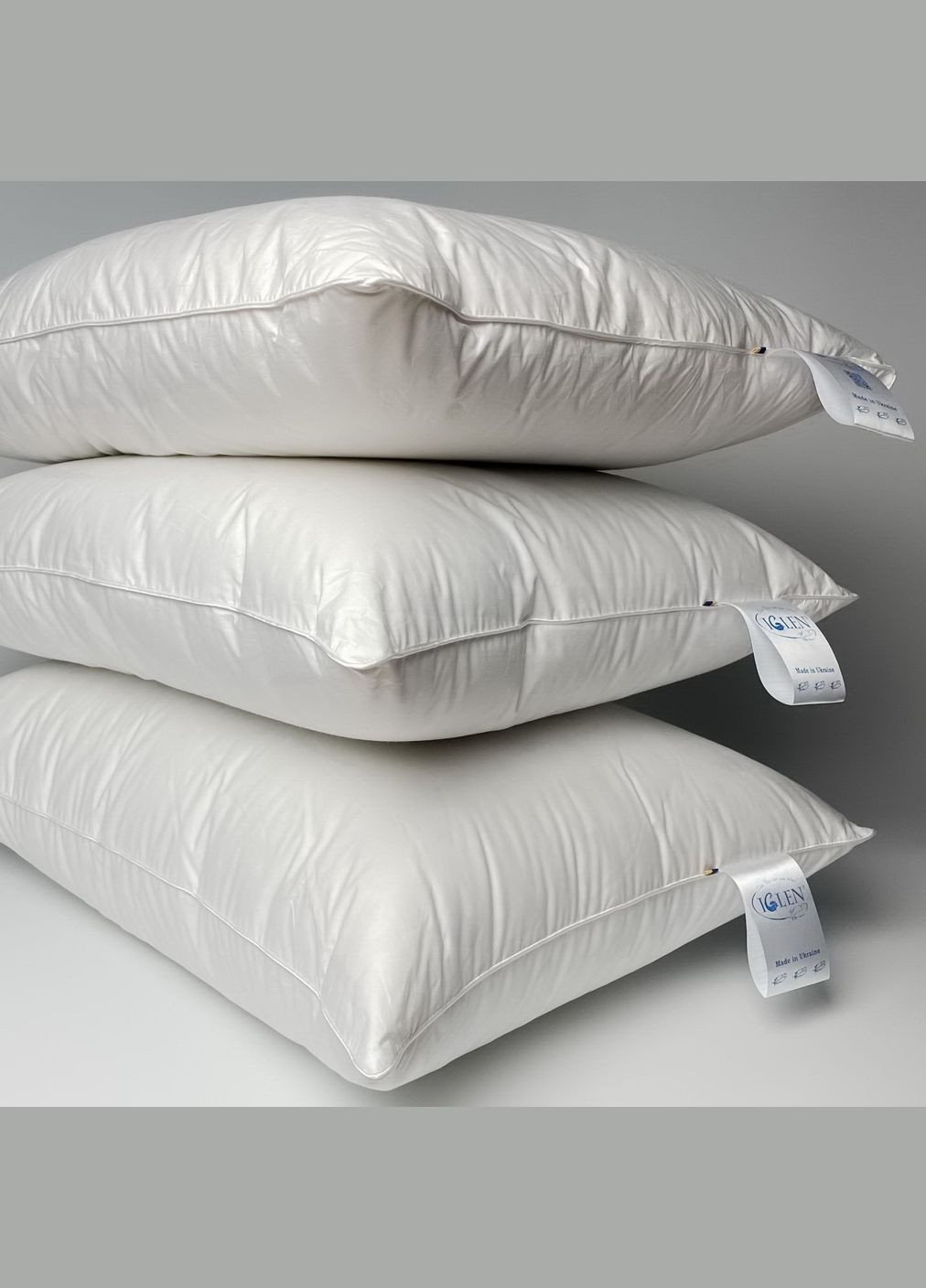 Подушка пухова полегшена з сірим пухом 50х70 см 100% пуху (50701NG) Iglen (282313312)