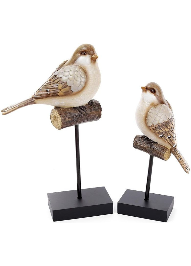 Декоративная статуэтка Птица на жердочке из полистоуна 13,5х7х28см для интерьера эко-шик фигурка для дома Bona (368976622)