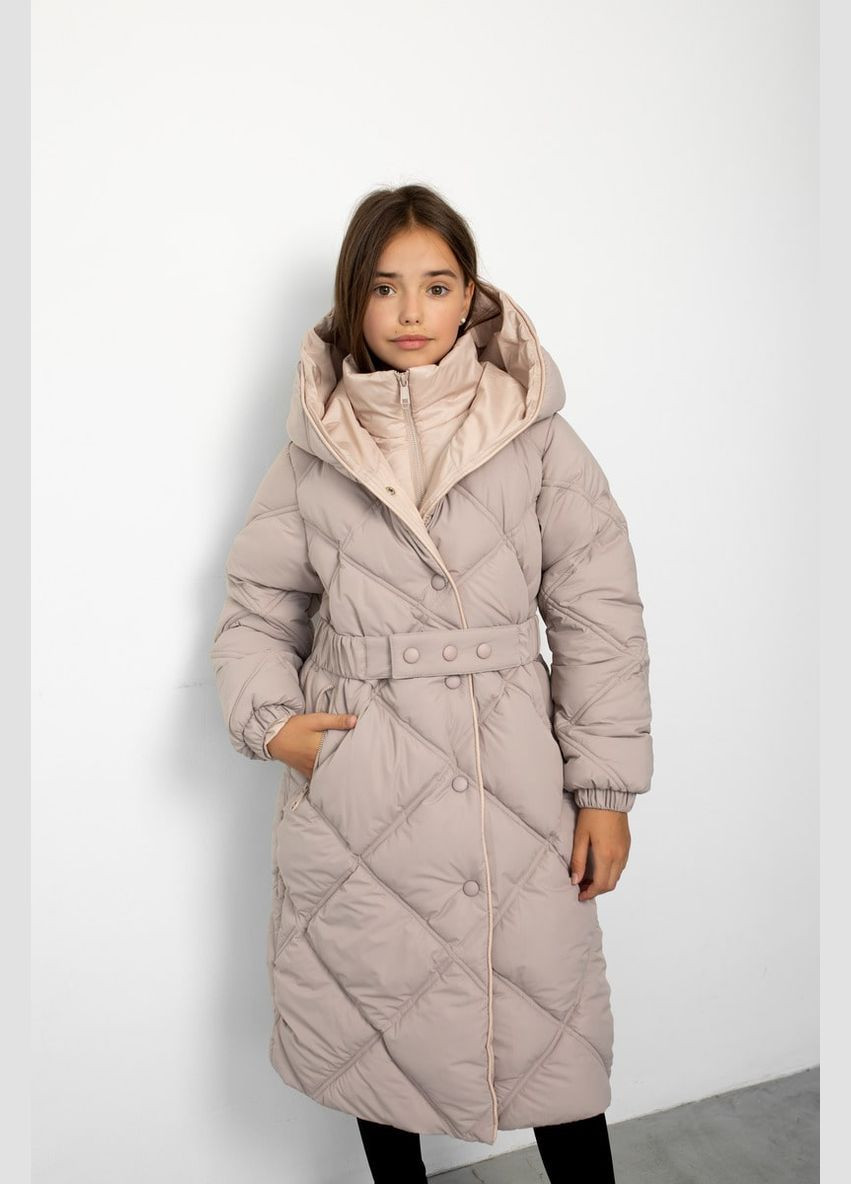 Комбинированная зимняя пальто бежево-св бежевый Cvetkov барбара