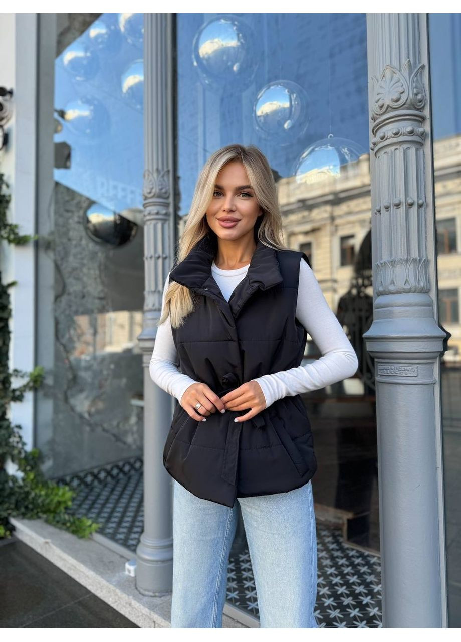Осенняя жилетка женская на кнопках с кулиской (Замеры в описании) GD/GL Модний простір (366883306)
