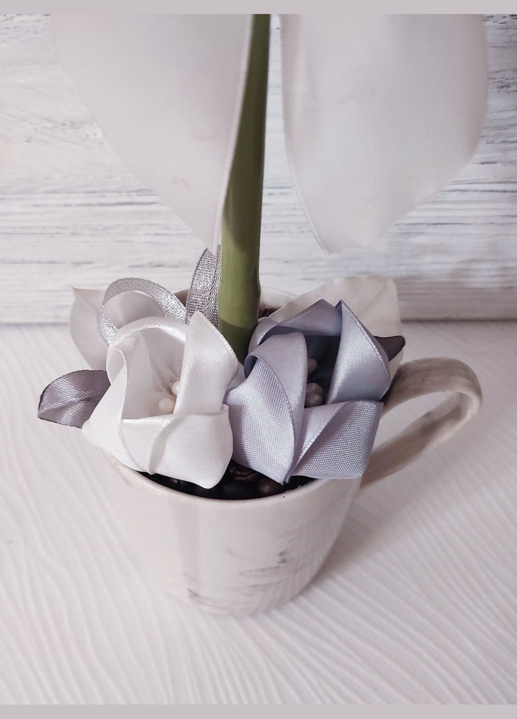 Сувенир статуэтка Топиарий (дерево счастья) с кофе и атласными лентами ручная работа хенд мейд подарок SuvenirPodarokZP (307167361)