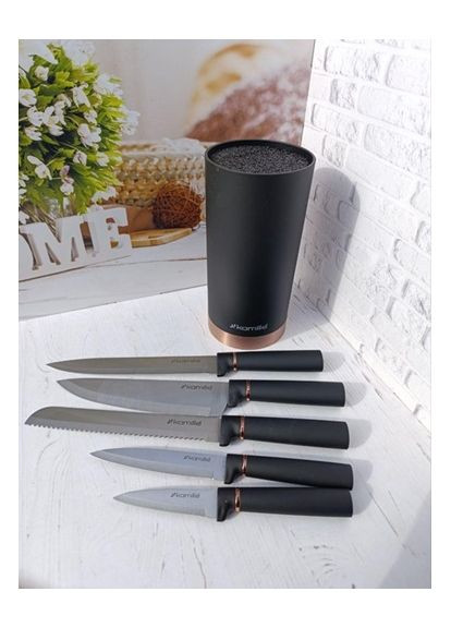 Набір кухонних ножів KM-7625 6 предметів Kamille комбінований,