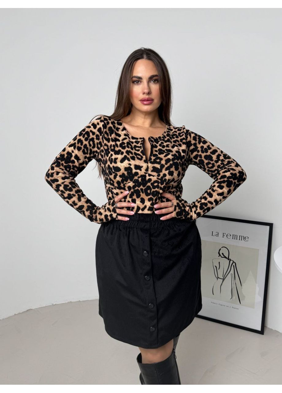 Боді жіноче леопардове великі розміри Style Point (353307426)