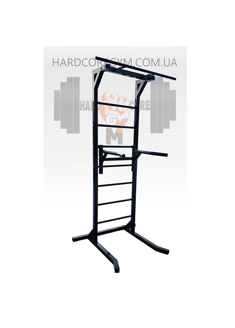 Турнік, бруси та прес, окремо стояча шведська стінка Чорна (50х50 мм) No Brand (326596674)