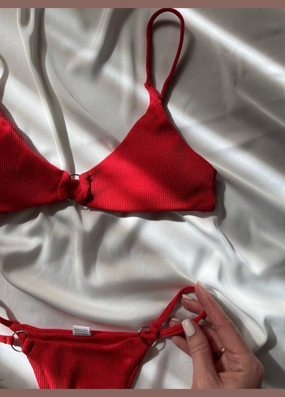 Червоний літній жіночий купальник роздільний Vital-Textile 2433/93