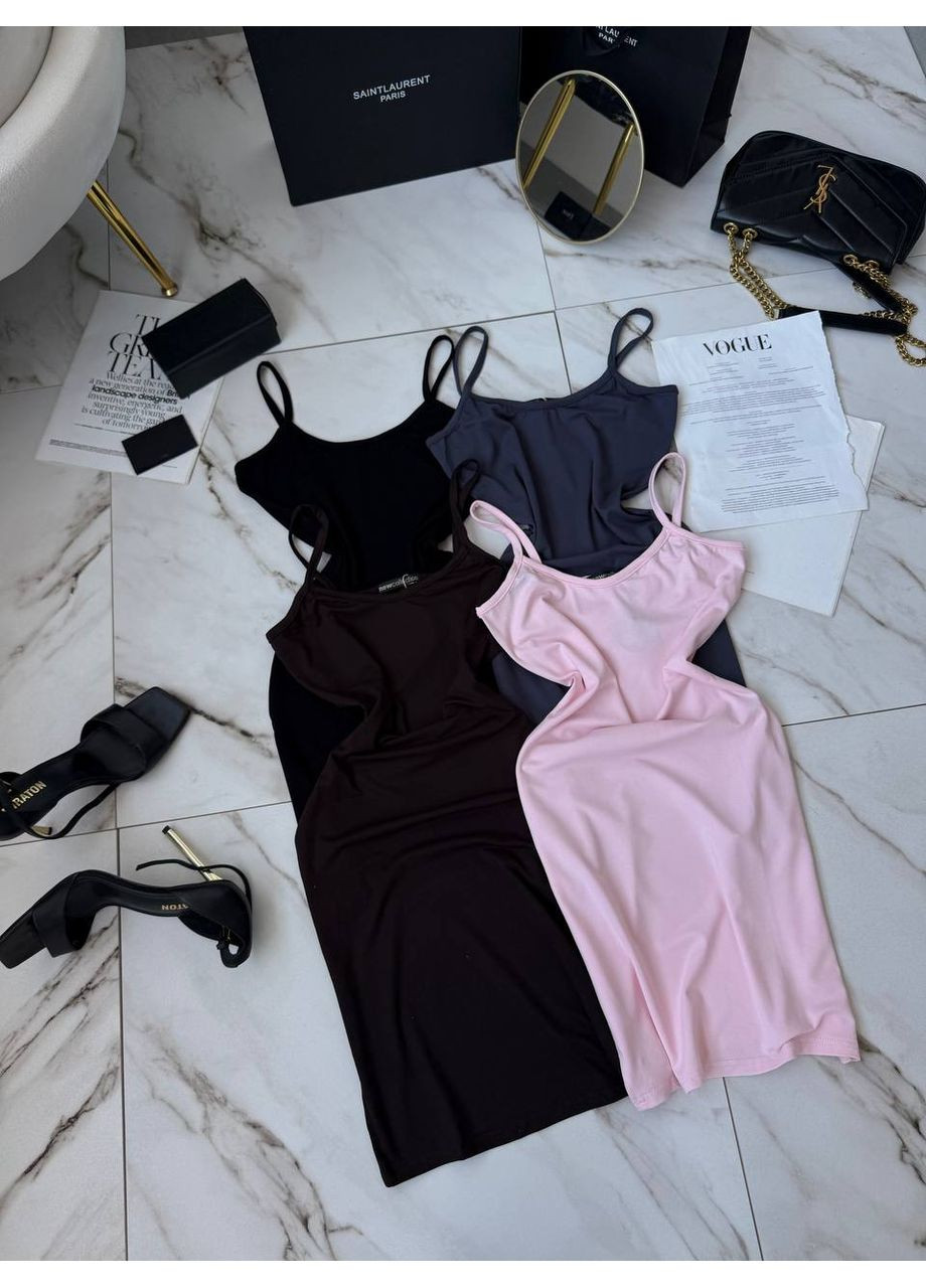 Графітова повсякденний, вечірня жіноча обтислива сукня на тонких бретелях Україна