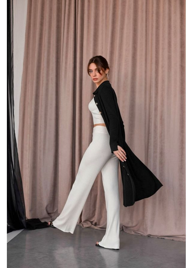 Брюки в рубчик 2306 Белый Triko Bakh (368651329)