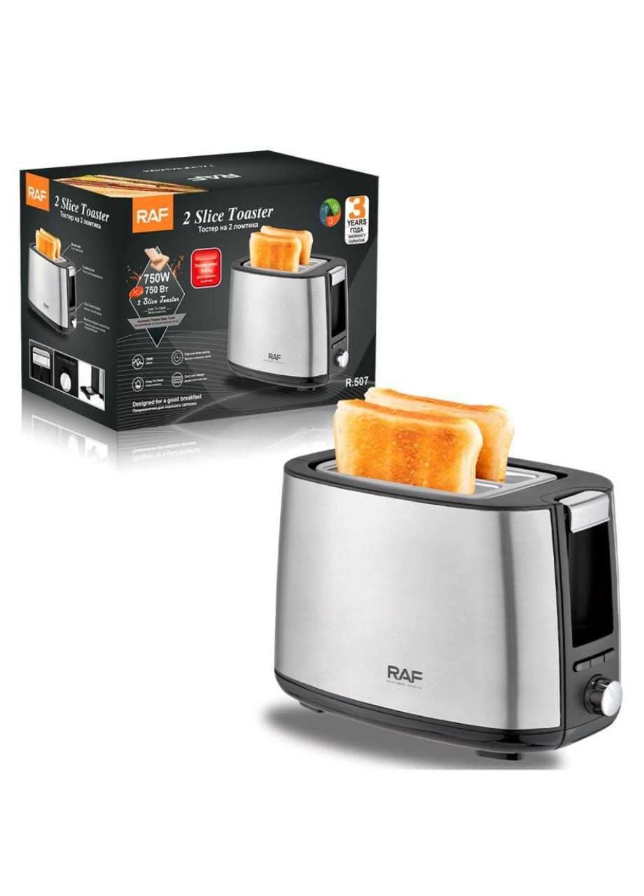 Тостер на два отделения 750 Вт, функция разморозки и подогрева RAF R.507 (322538672)