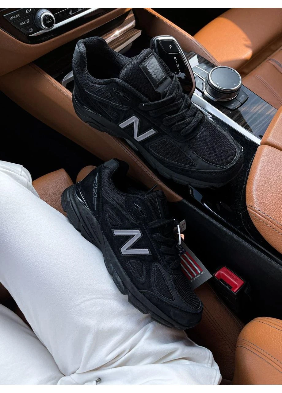 Черные демисезонные кроссовки мужские new balance 990 black нью беланс 990 No Brand