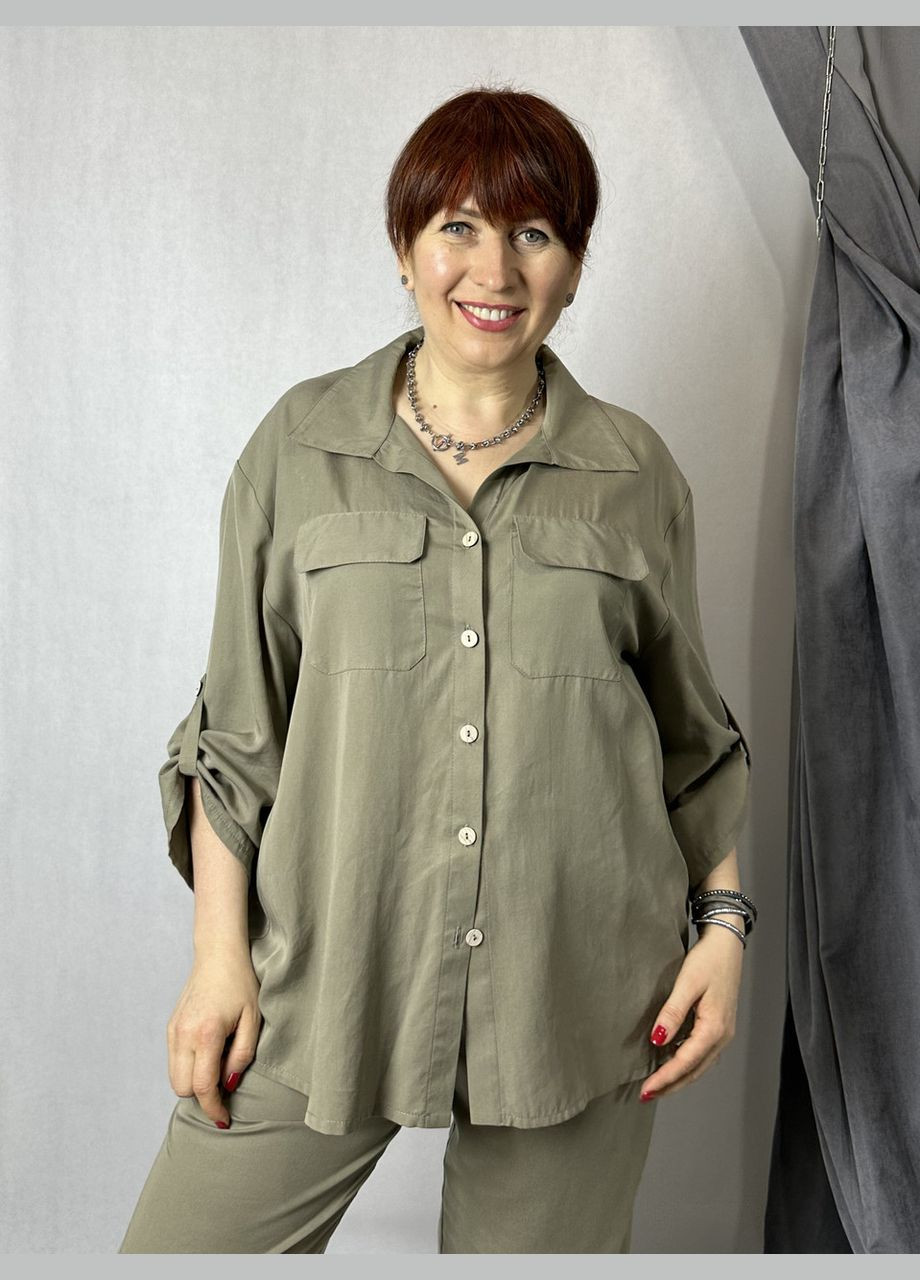 Оливковая блузка Modna KAZKA