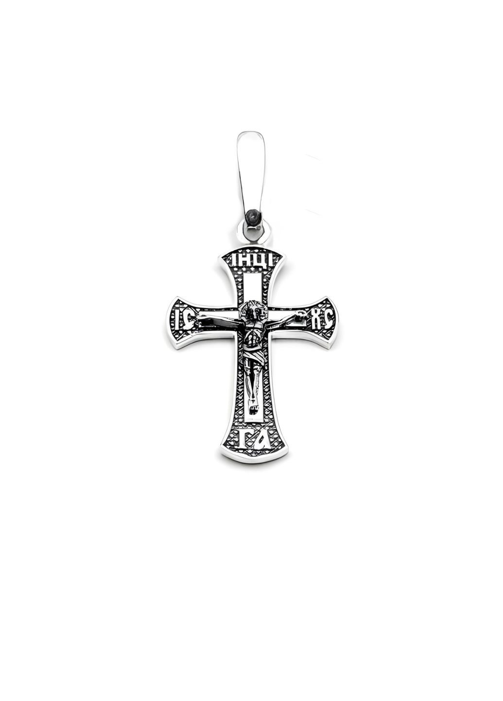 Серебряный маленький православный крестик на крещение. Кулон Спаси и Сохрани с чернением DeLoS (355877817)