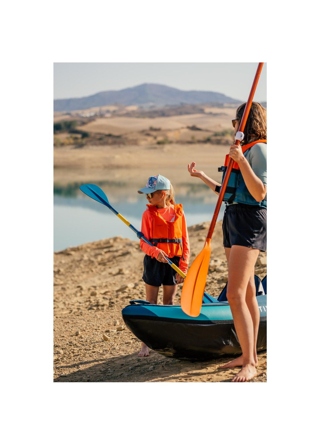 Детское Весло для Каяка Регулируемое 170 - 185 см. Разборное Симметричное Синий Itiwit (342966788)