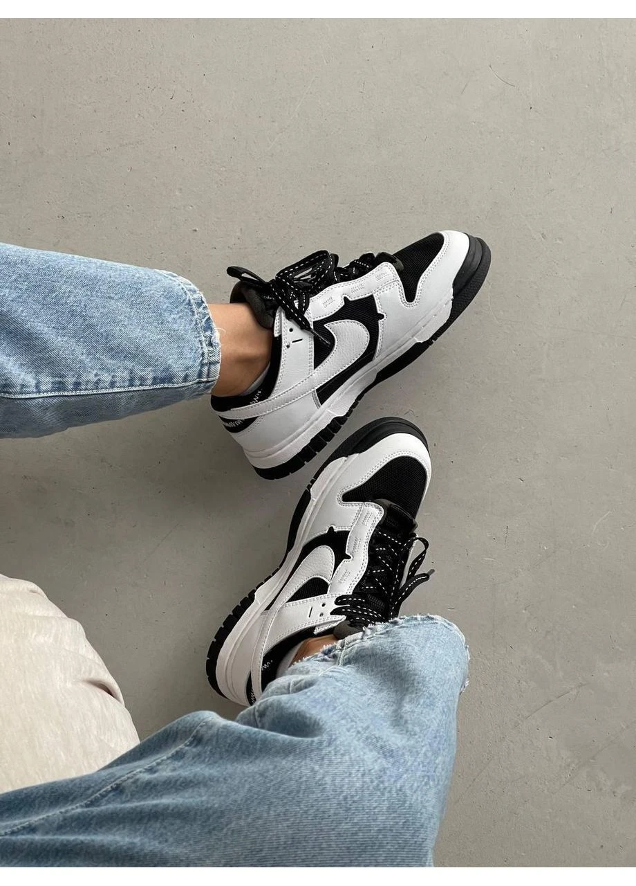 Белые демисезонные кроссовки мужские nike dunk air low black white найк данк белые No Brand