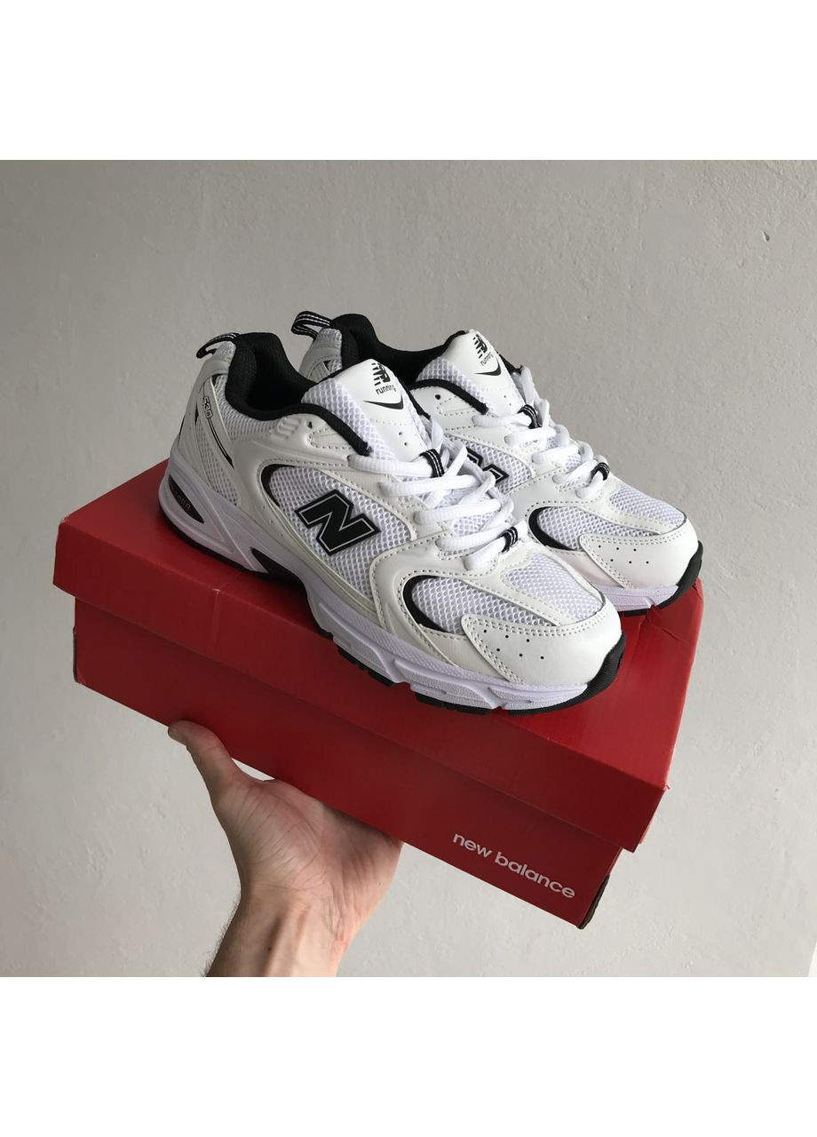 Білі Осінні кросівки чоловічі і жіночі new balance 530 white black premium | нью беланс 530 білі No Brand