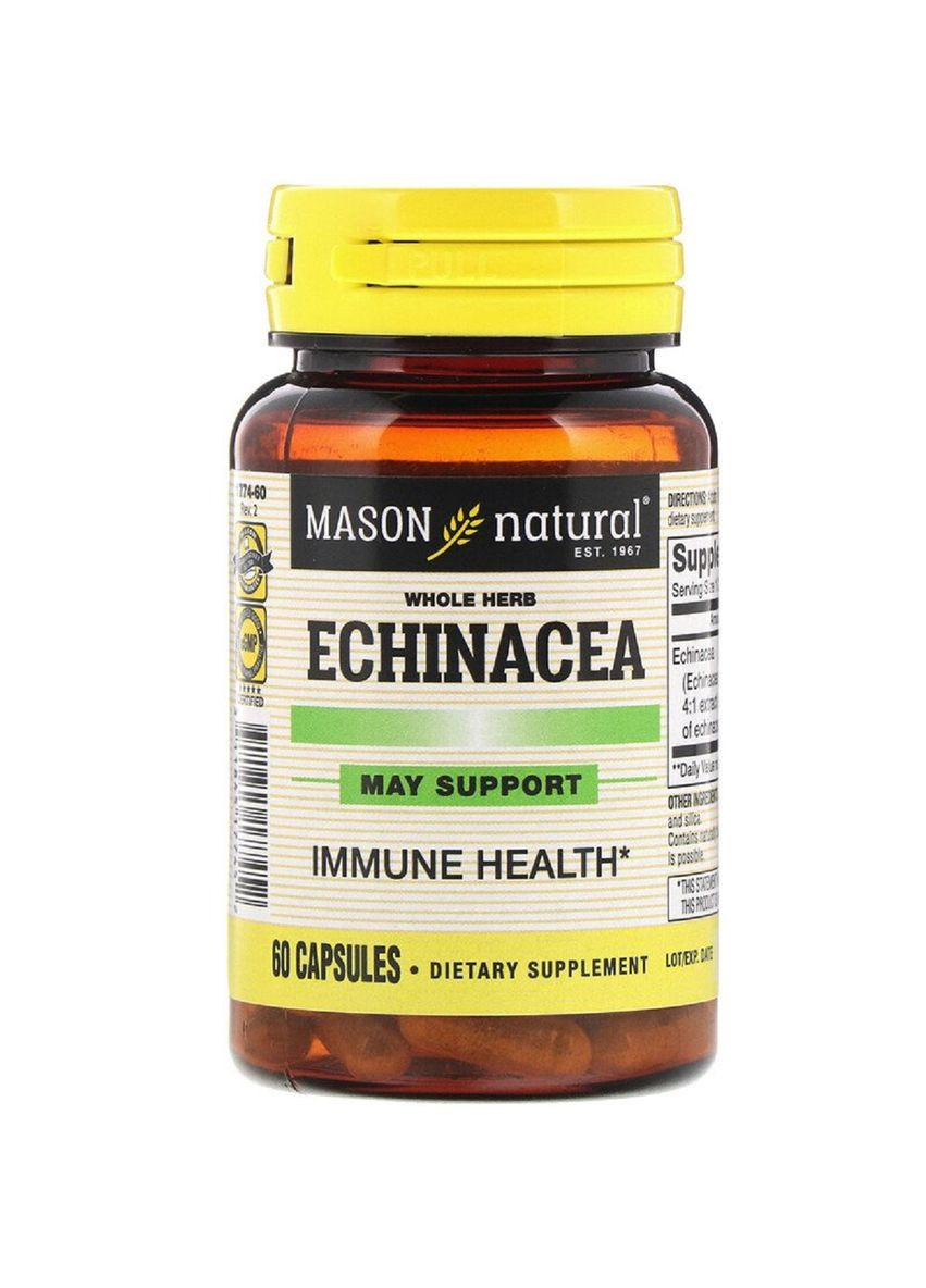 Ехінацея, Echinacea,, 60 капсул Mason Natural (326055431)
