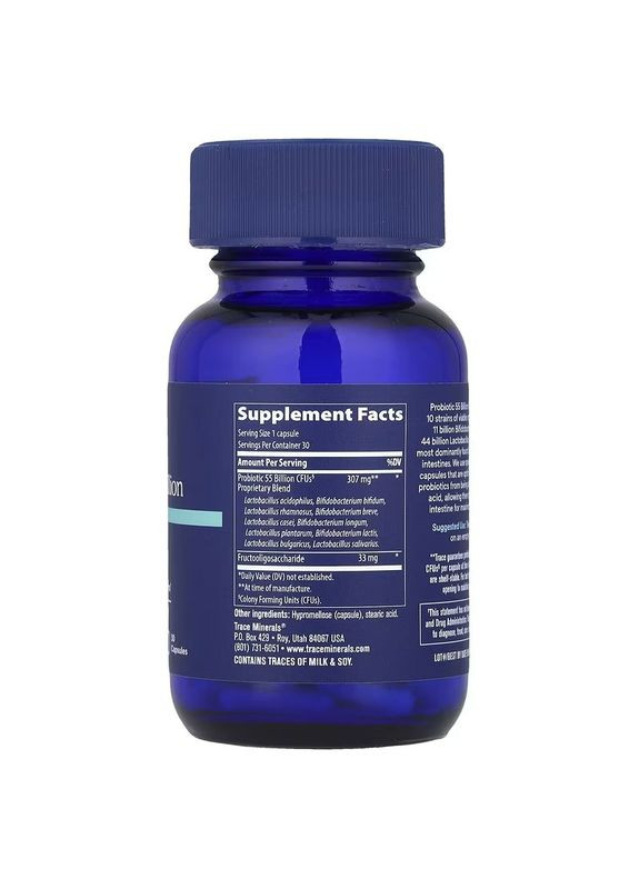 Пробіотик, 55 мільярдів, Probiotic,, 30 капсул Trace Minerals Research (322741505)
