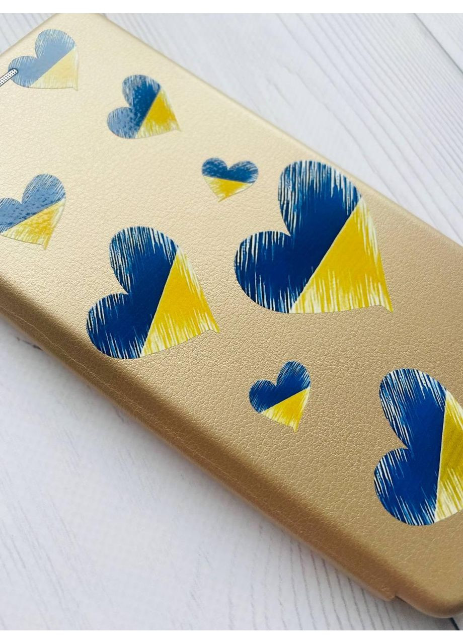 Чохол-книжка з малюнком для Samsung Galaxy A24 Золотий:: Сердечка. Україна (принт 258) Creative (360703304)